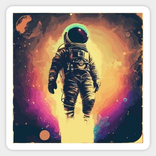 Vintage street art astronaut in space Sticker